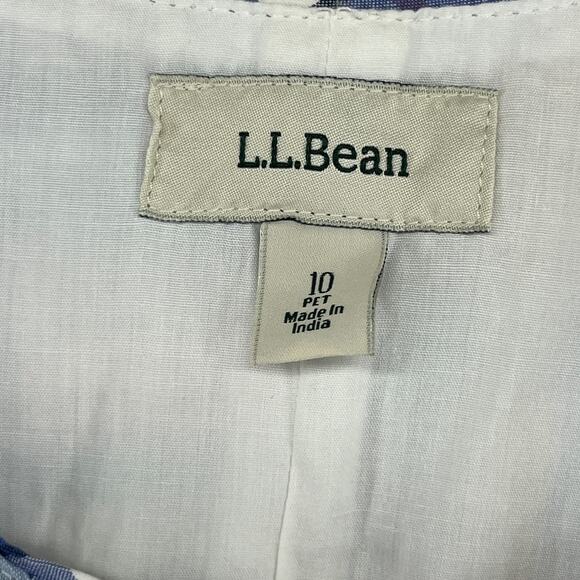 LL BEAN Dress 10P Petite Madras Patchwork Plaid Sleeveless Mini Sheath Blue - Picture 5 of 15